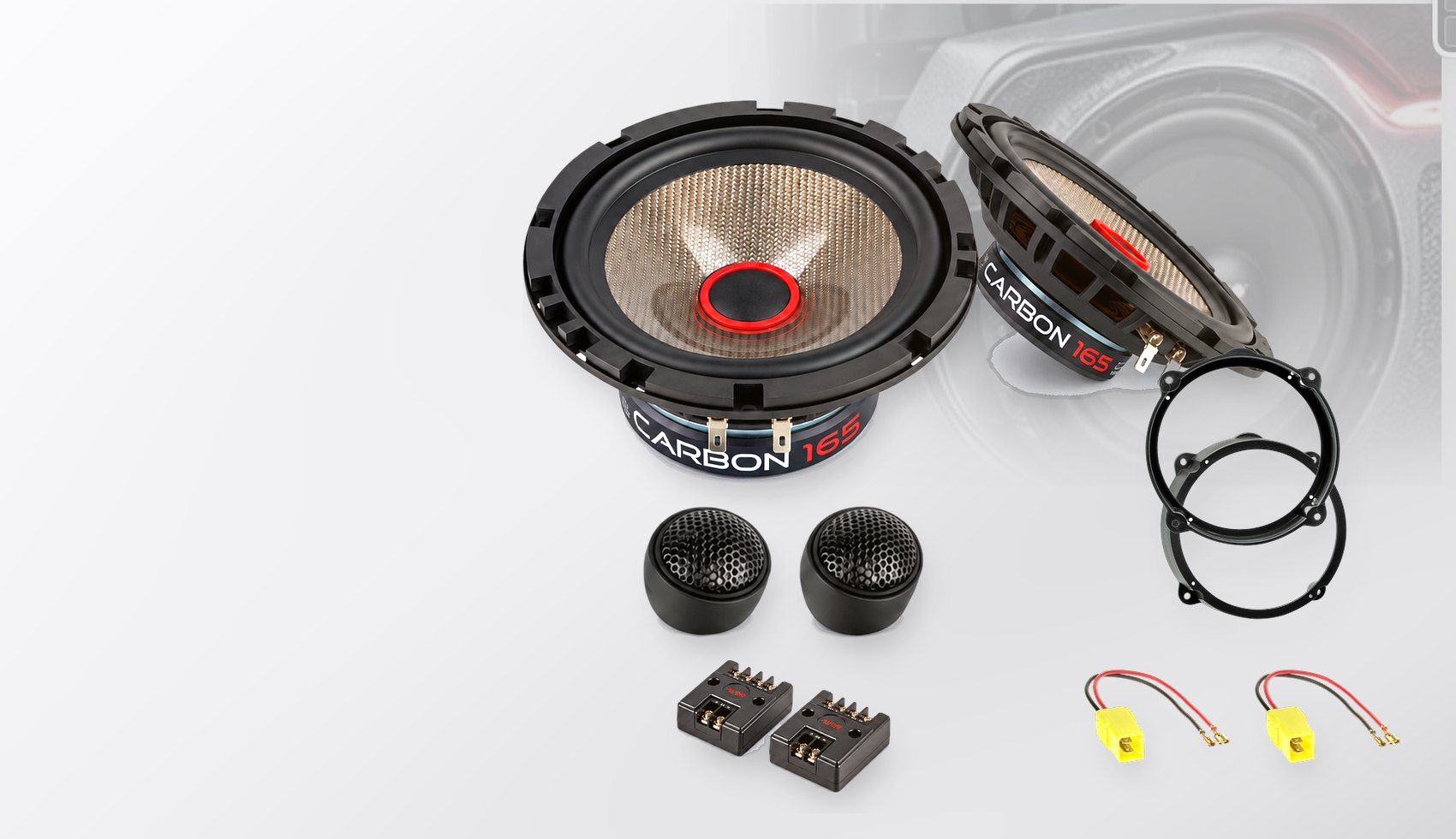 Pachet difuzoare dedicate Alfa Romeo 147 (937) 2001-2006 - Audio System CARBON 165 mm