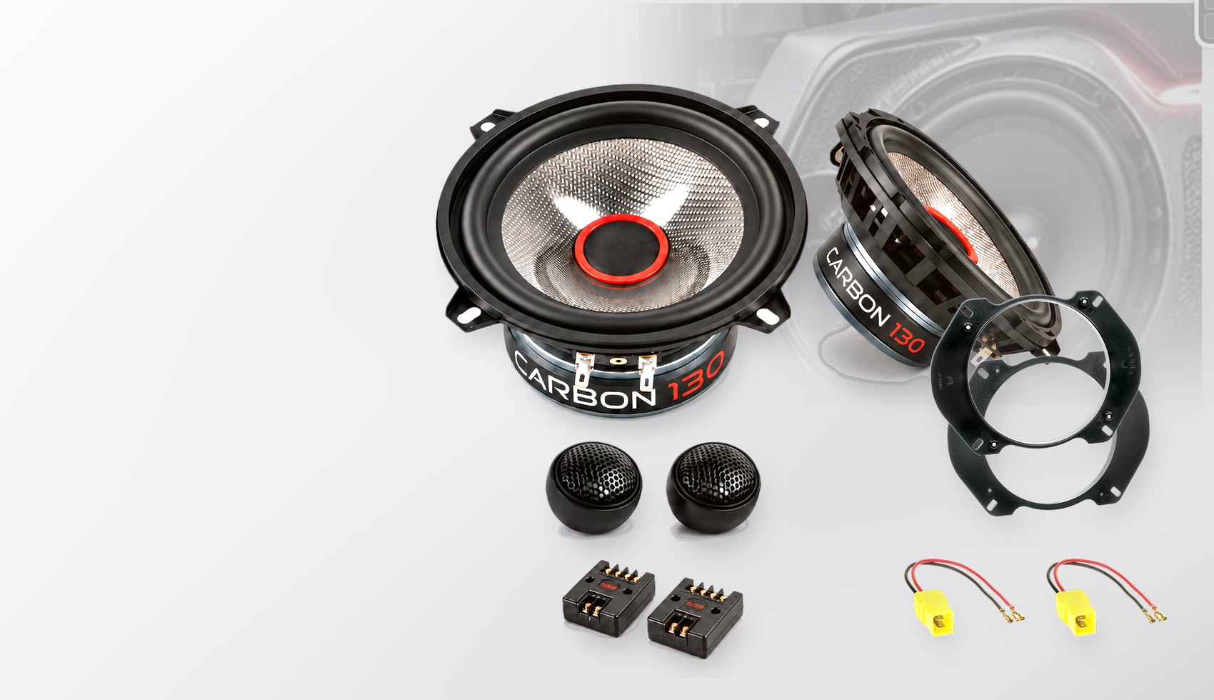 Pachet difuzoare dedicate Alfa Romeo GTV (916) 1994-2005 - Audio System CARBON 130 mm