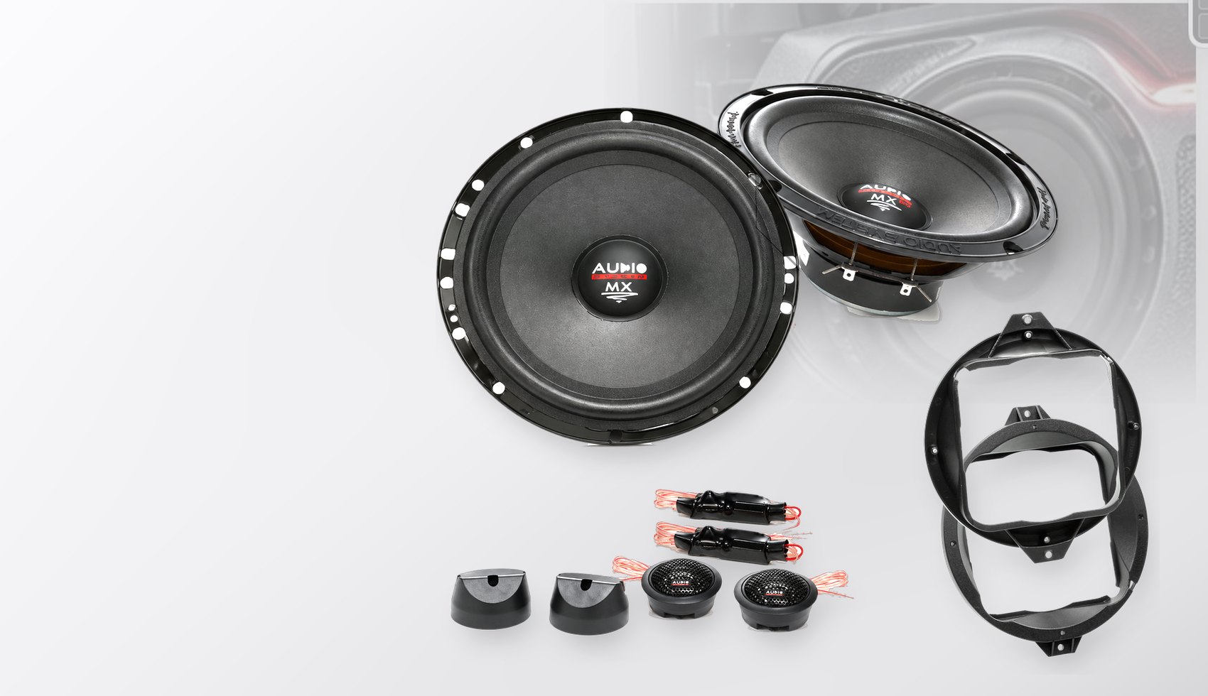 Pachet difuzoare dedicate Audi A3 (8L) 2/3 uși 1996-2003 - Audio System MX EVO 165 mm