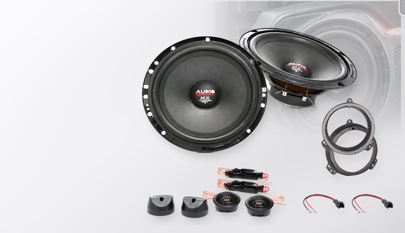 Pachet difuzoare dedicate Audi A4 (B6-B7) 2000-2008 - Audio System MX EVO 165 mm