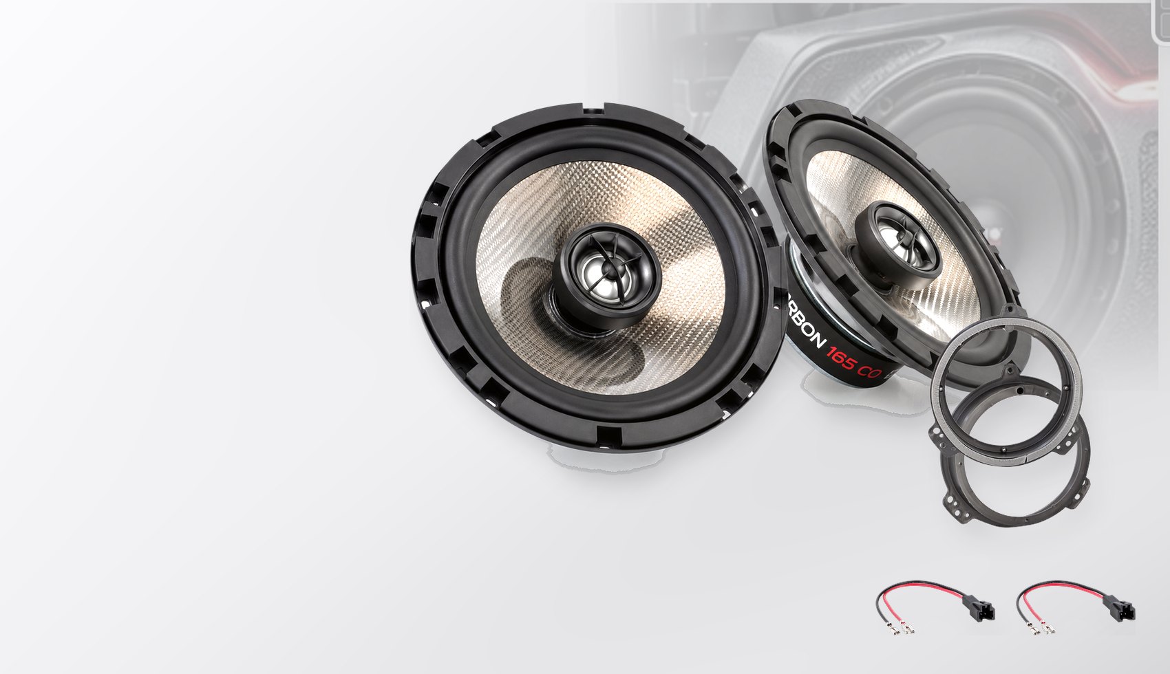 Pachet difuzoare dedicate Audi A4 (B6-B7) 2000-2008 - Audio System CARBON 165 mm