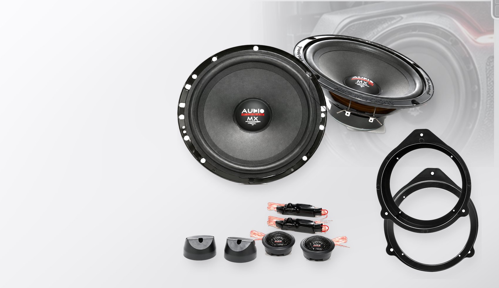 Pachet difuzoare dedicate Audi A4 B7 (8E Facelift) 2004-2008 - Audio System MX EVO 165 mm