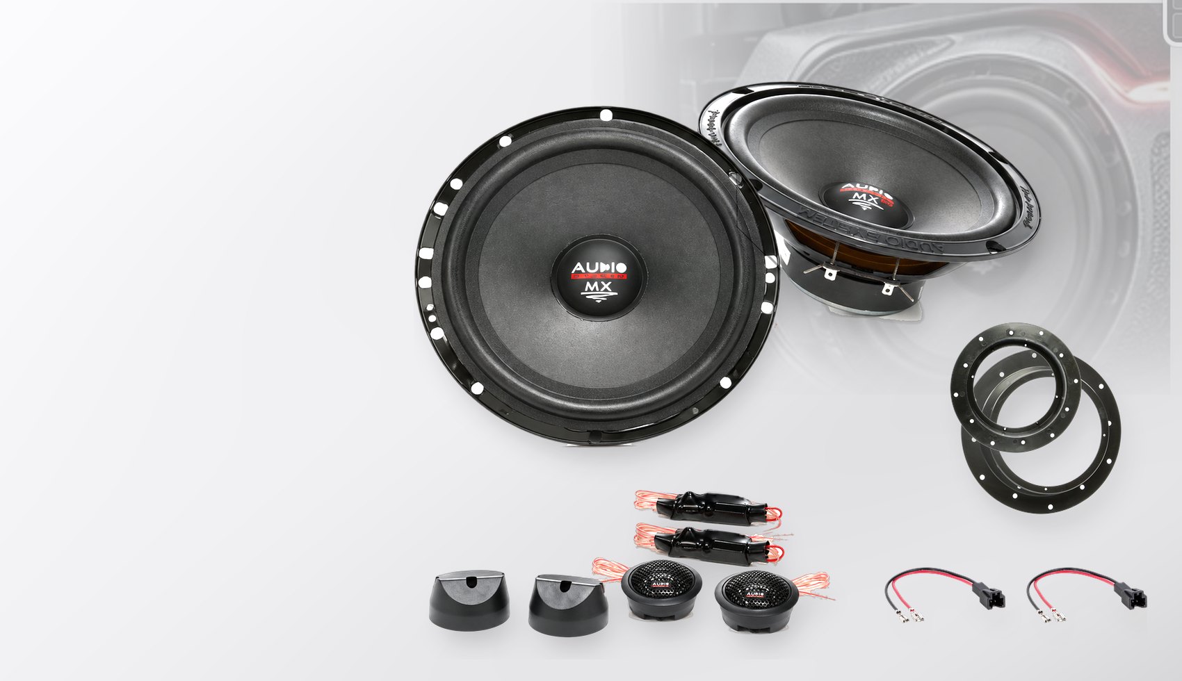 Pachet difuzoare dedicate Audi Q3 (8U) 2011-2018 - Audio System MX EVO 165 mm