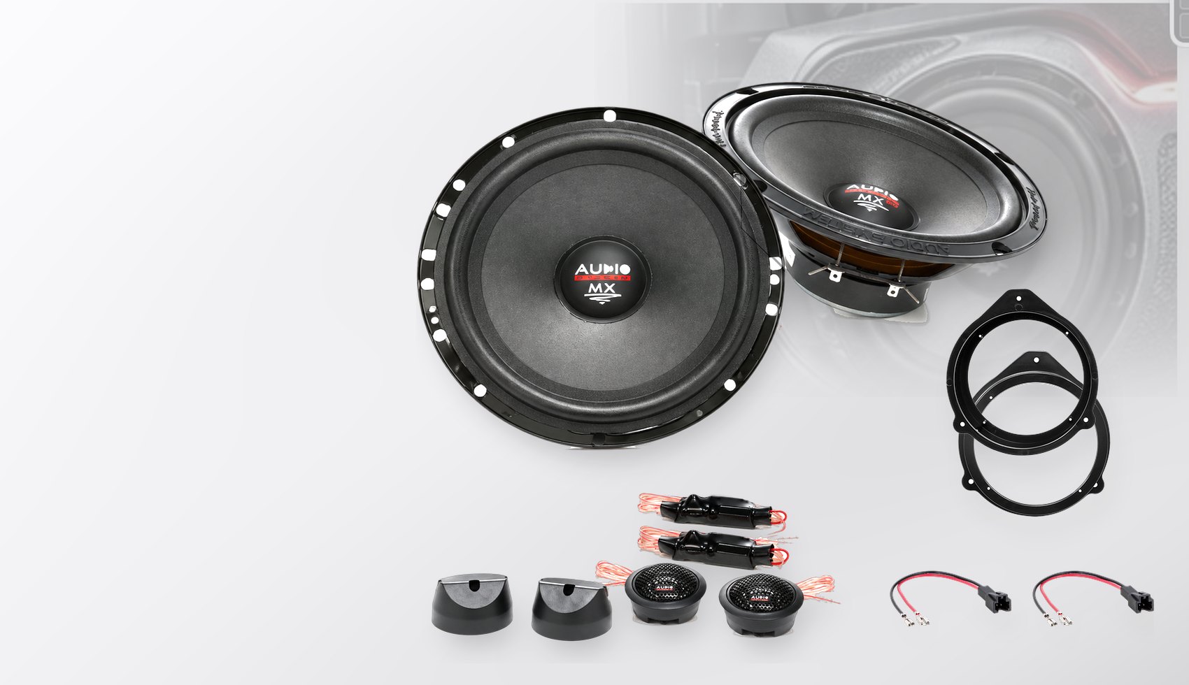 Pachet difuzoare dedicate Audi R8 (42) 2006-2015 - Audio System MX EVO 165 mm