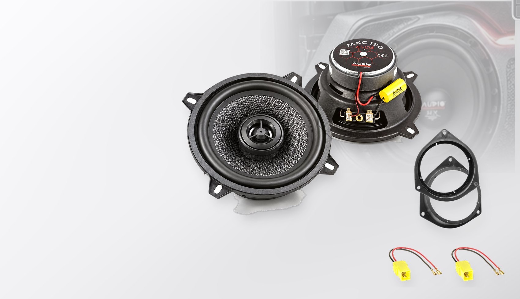 Pachet difuzoare dedicate Fiat Qubo (225) 2008-2015 - Audio System MXC EVO 130 mm