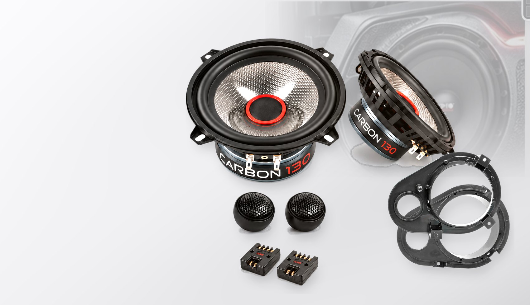 Pachet difuzoare dedicate Ford Escort (MK5/MK6/MK7) 1990-2000 - Audio System CARBON 130 mm