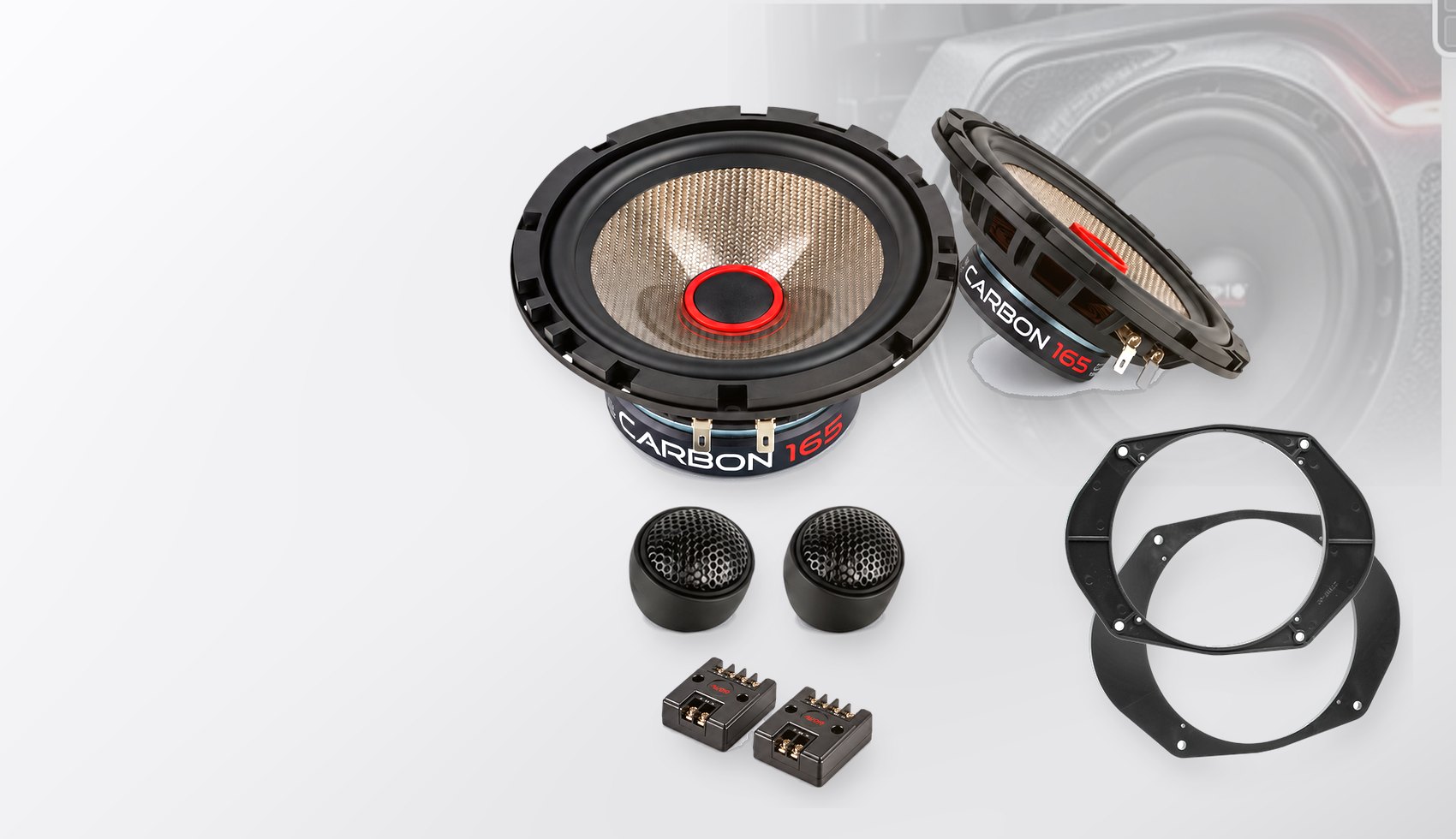 Pachet difuzoare dedicate Ford Mondeo (BAP/BFP/BNP) 1996-2000 - Audio System CARBON 165 mm