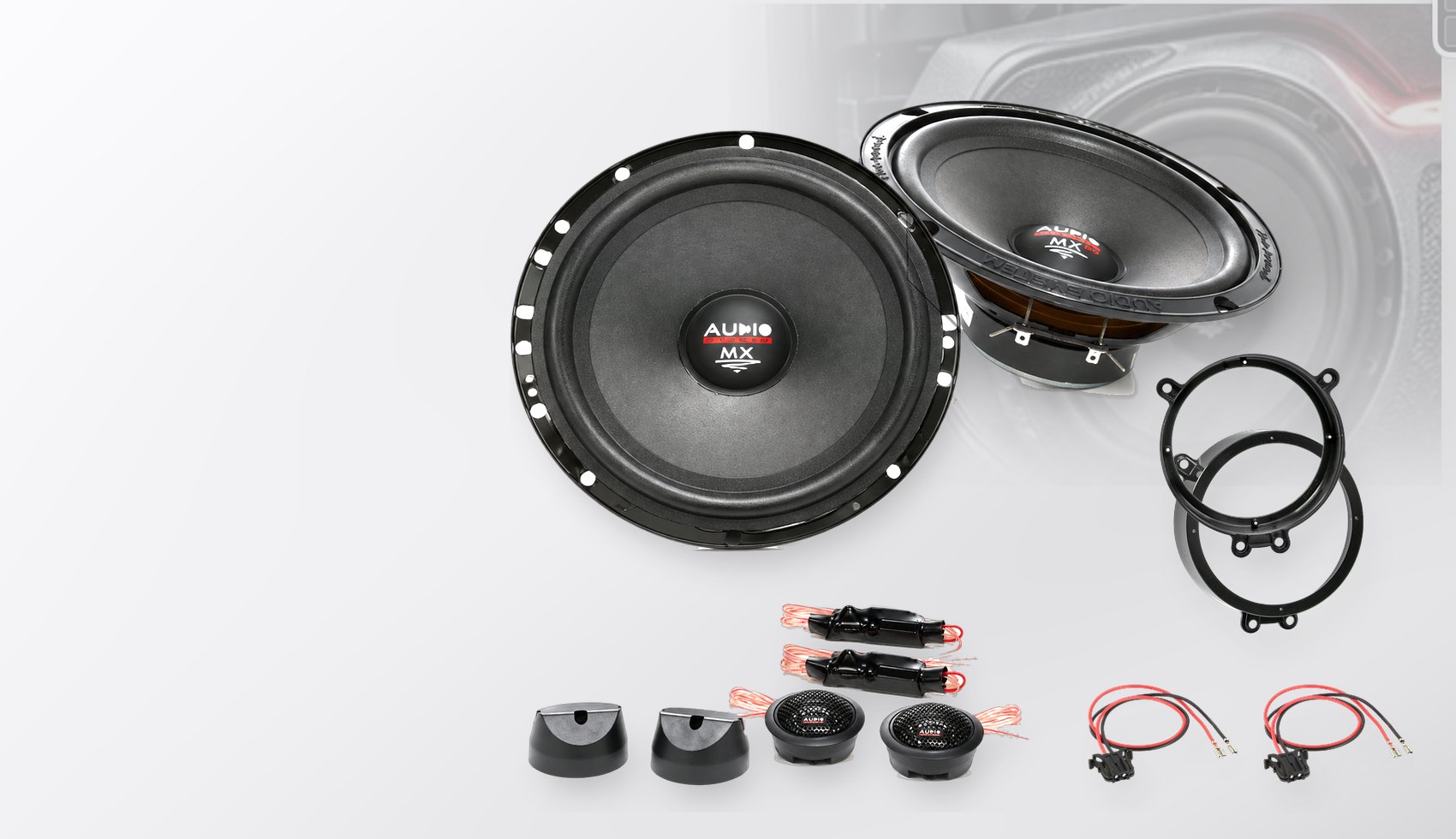 Pachet difuzoare dedicate Mercedes C-Klasse (W203) Sedan 2000-2007 - Audio System MX EVO 165 mm