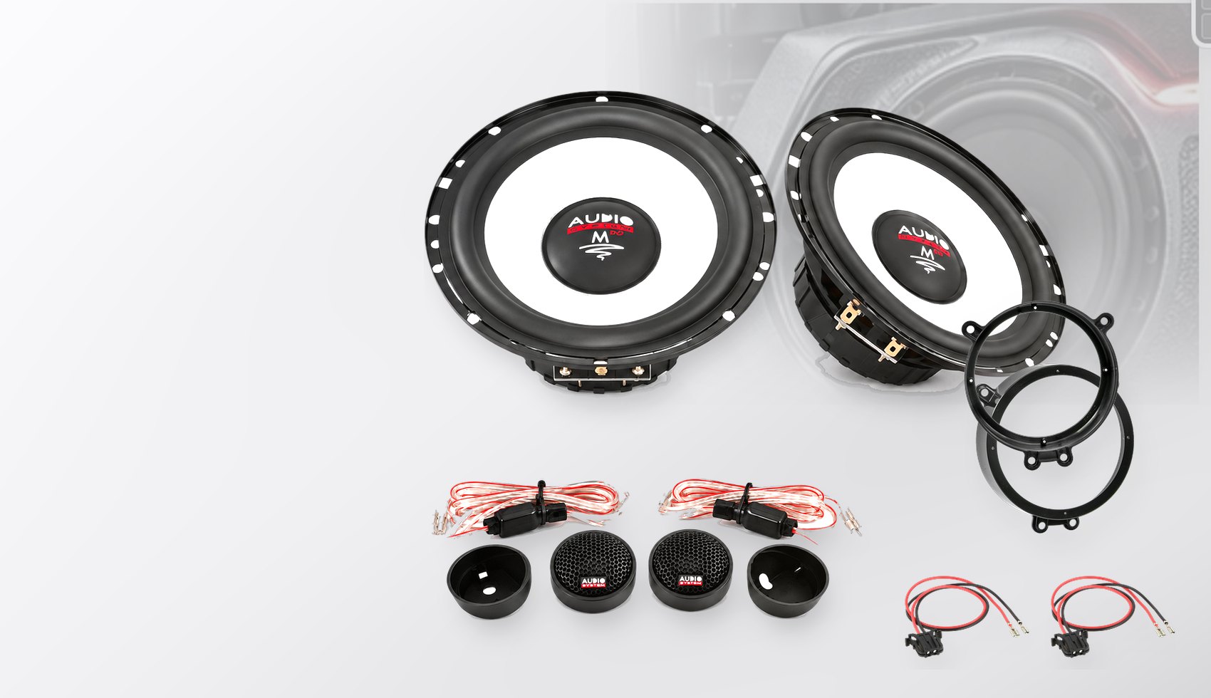 Pachet difuzoare dedicate Mercedes CLK (A209) Cabrio 2003-2010 - Audio System M EVO 2 165 mm
