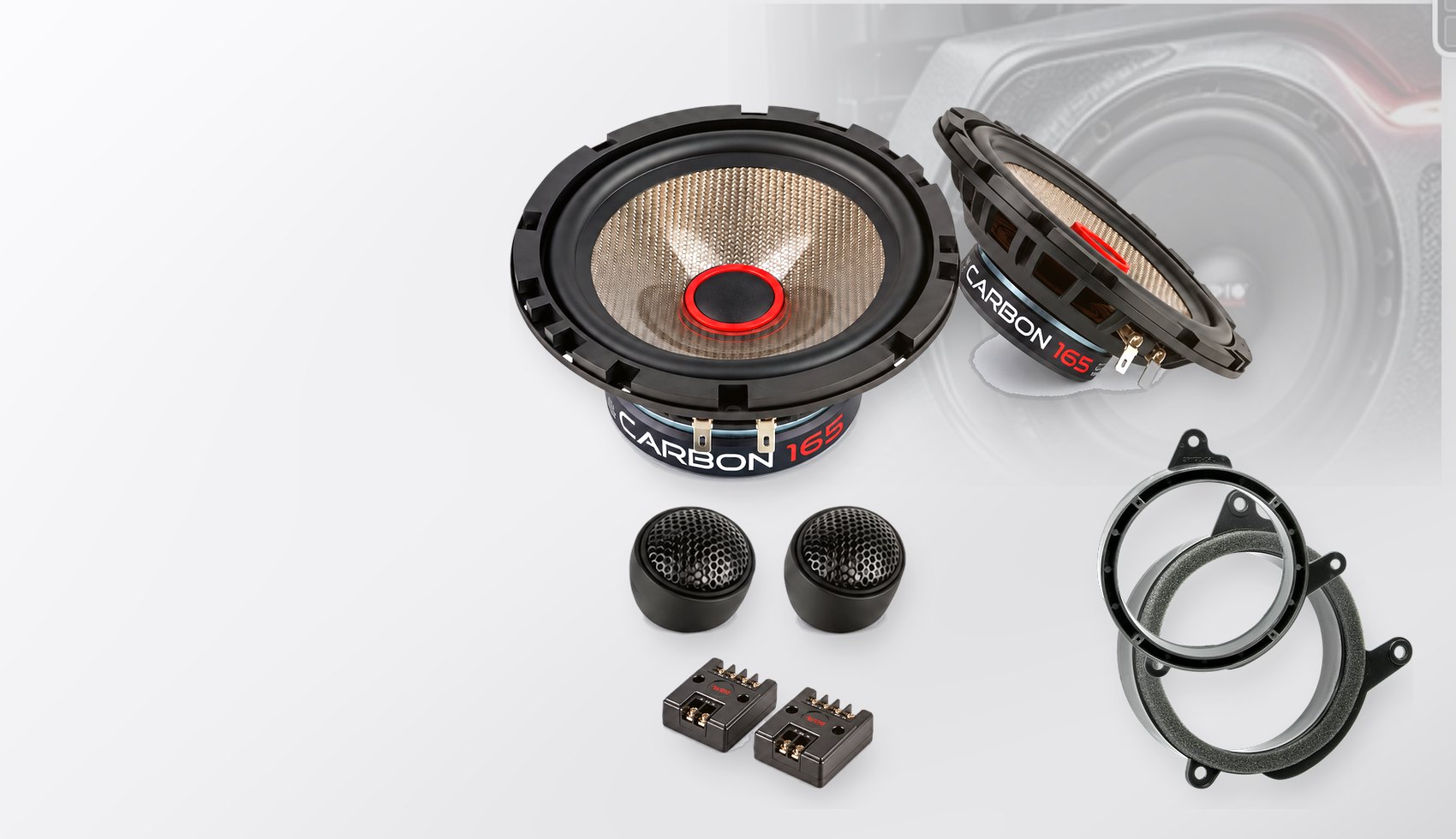 Pachet difuzoare dedicate Mercedes E-Klasse T-Modell (S210) 1996-2002 - Audio System CARBON 165 mm