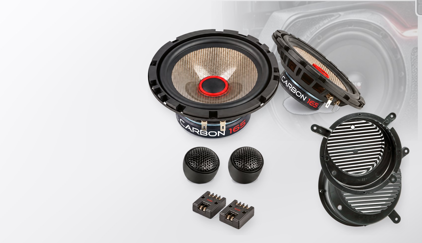 Pachet difuzoare dedicate Mercedes SLK-Klasse (R170) 1996-2004 - Audio System CARBON 165 mm