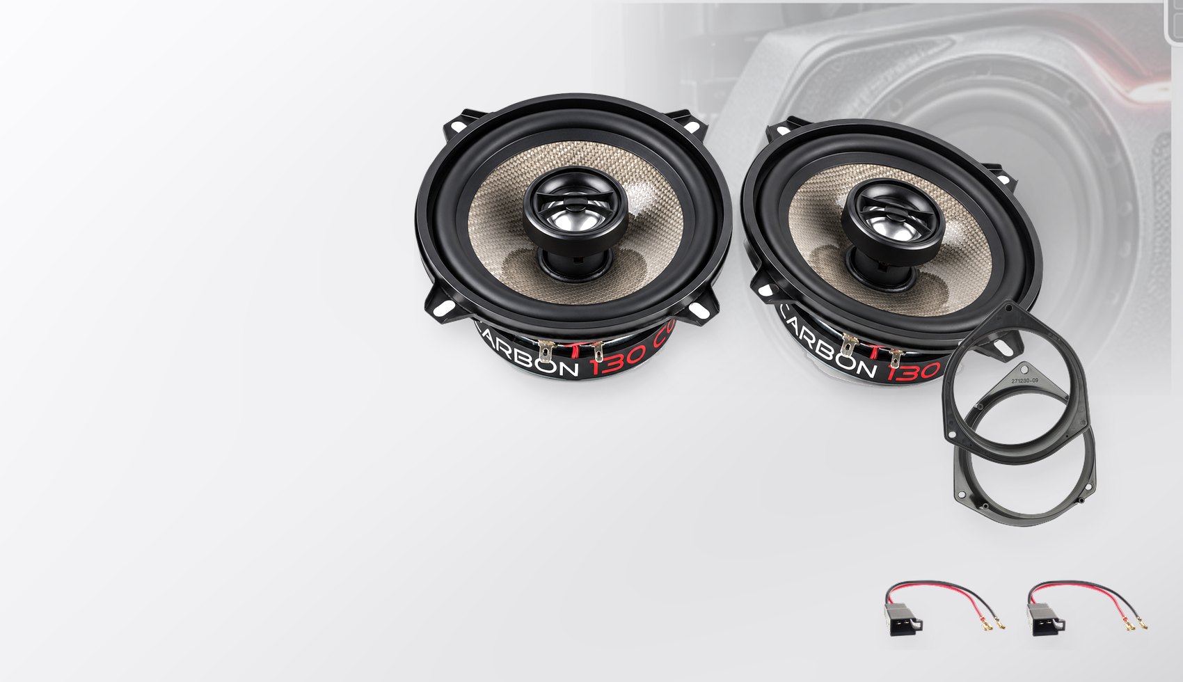 Pachet difuzoare dedicate Opel Astra H (A-H) 2004-2007 - Audio System CARBON 130 mm