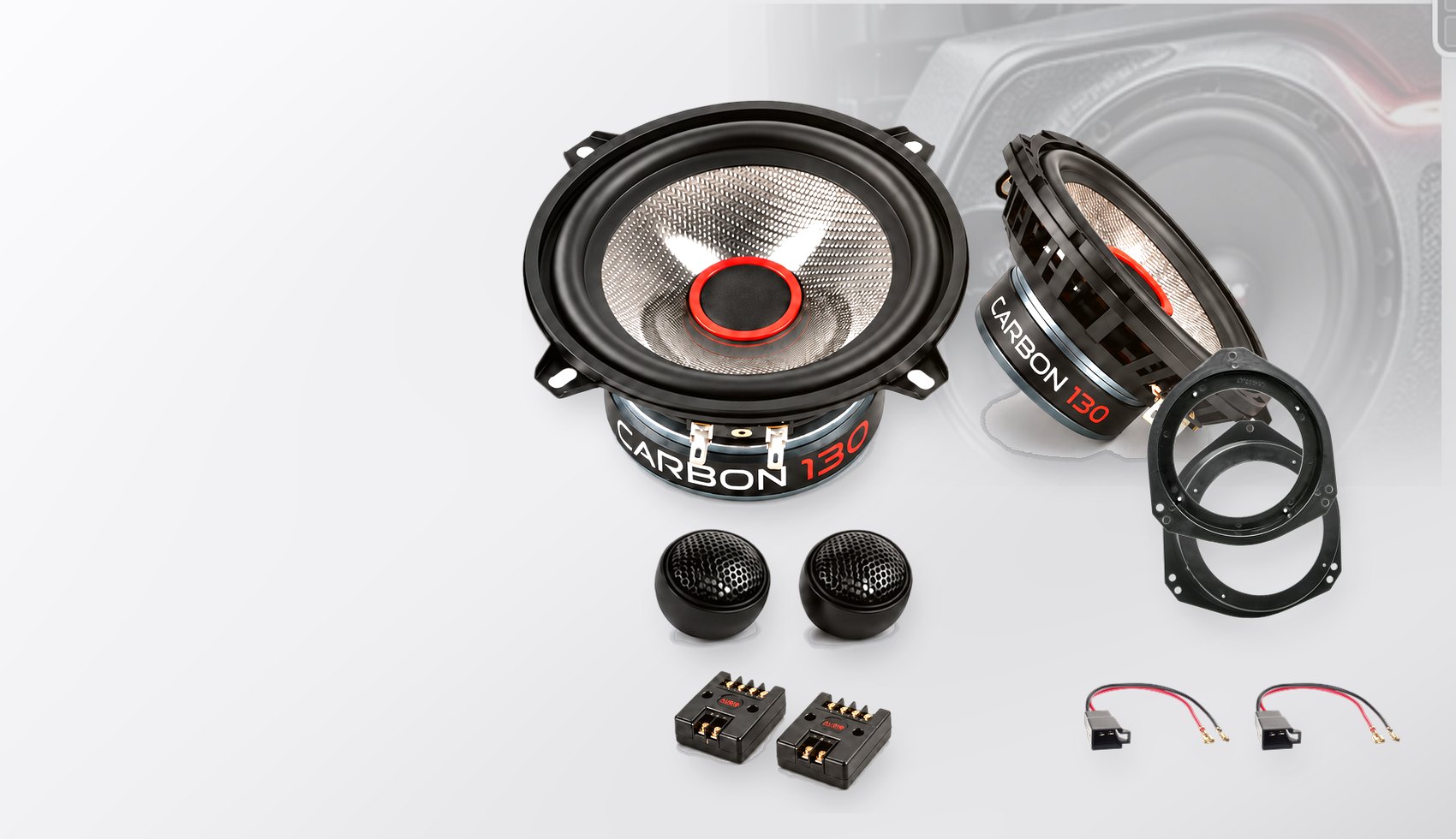 Pachet difuzoare dedicate Opel Corsa B (S93) 1993-2008 - Audio System CARBON 130 mm