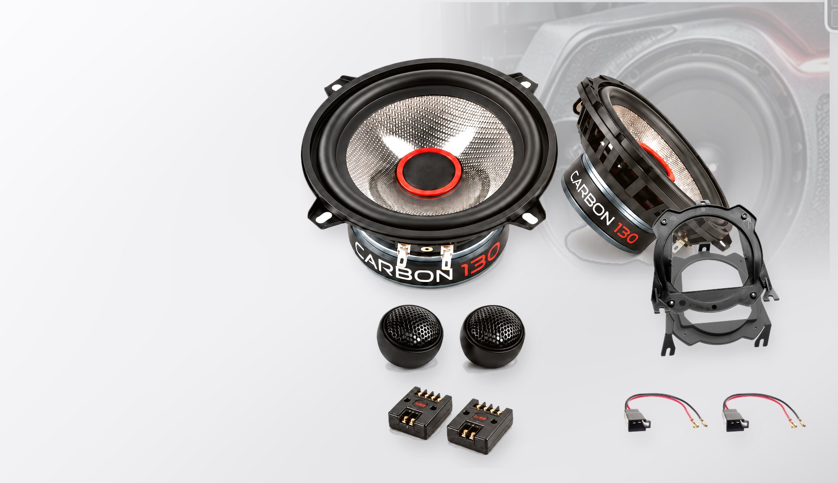 Pachet difuzoare dedicate Opel Corsa C (X01) 3 uși 2000-2006 - Audio System CARBON 130 mm