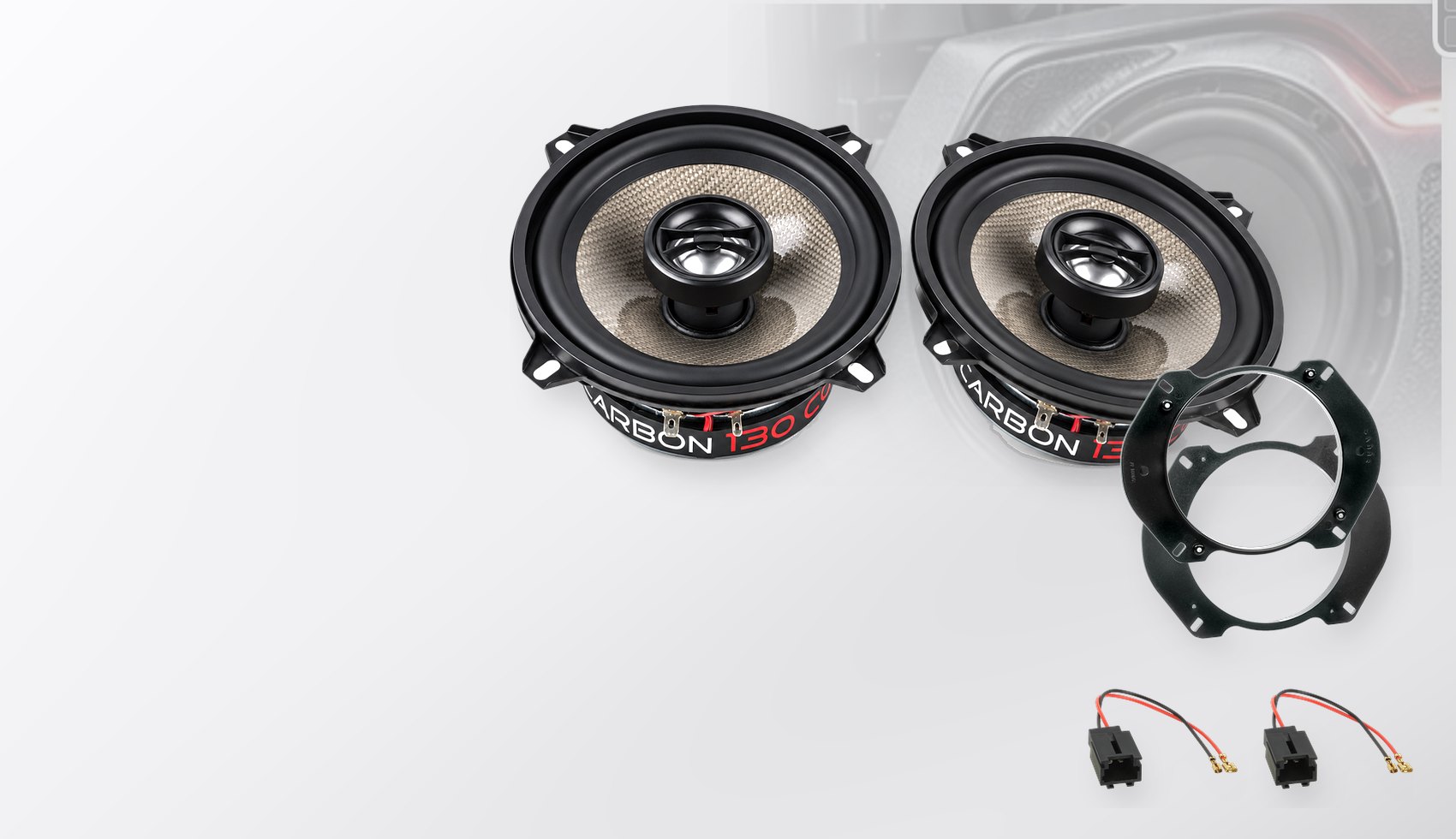 Pachet difuzoare dedicate Peugeot 306 (7*) 1997-2001 - Audio System CARBON 130 mm