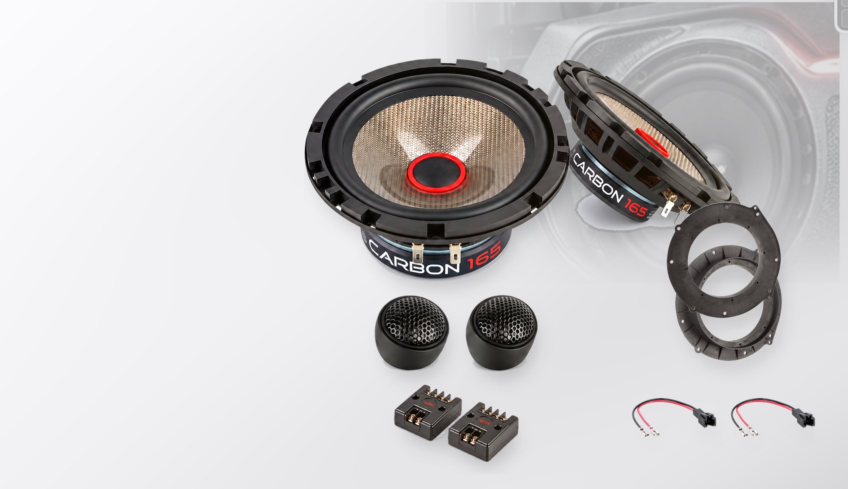 Pachet difuzoare dedicate Audi A6 (C7/4G) 2014-2018 - Audio System CARBON 165 mm