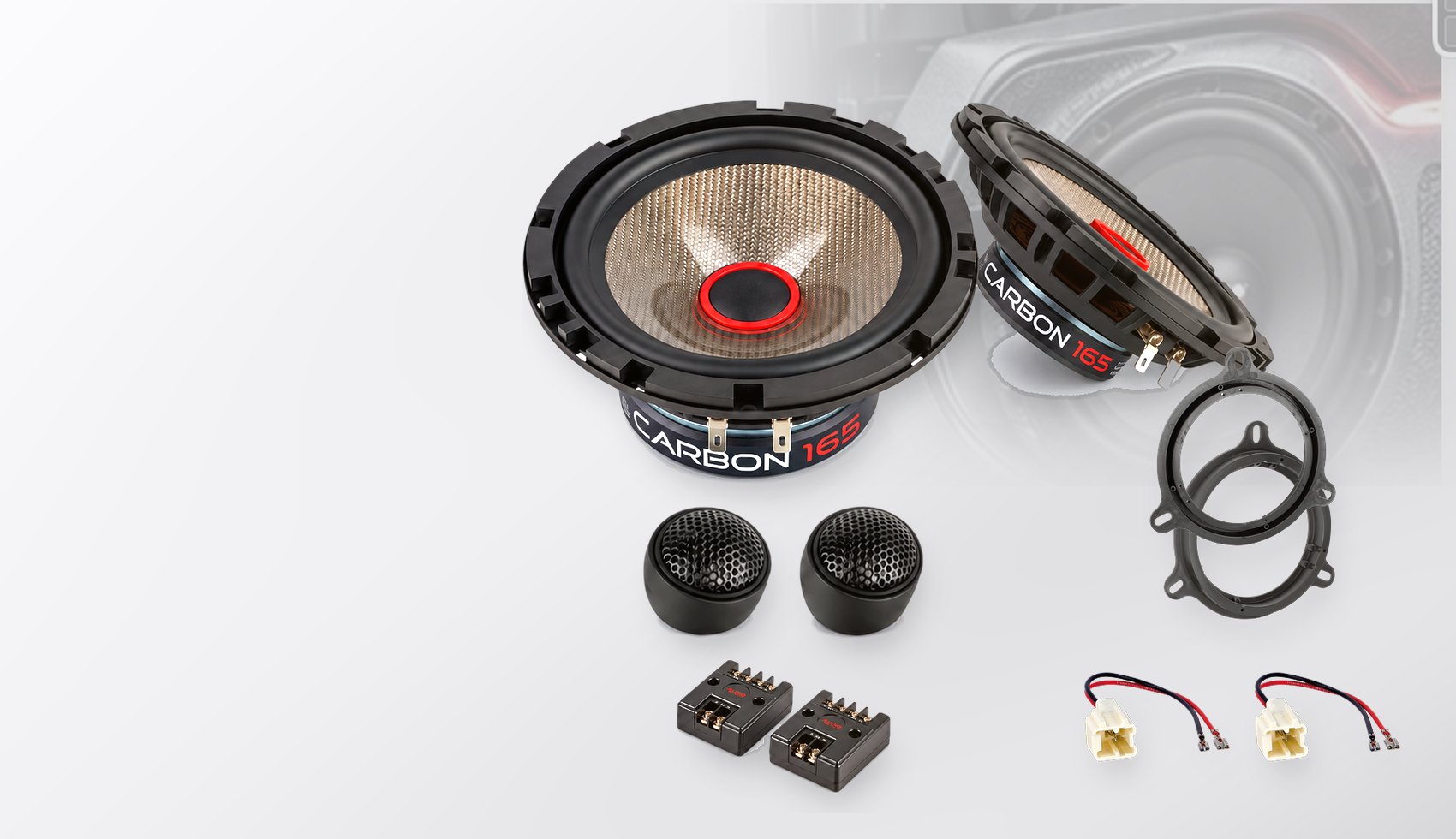 Pachet difuzoare dedicate Dacia Sandero Stepway (SD) 2013-2020 - Audio System CARBON 165 mm
