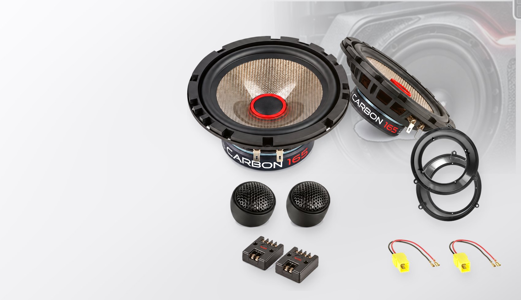 Pachet difuzoare dedicate Fiat Panda (169) 2003-2012 - Audio System CARBON 165 mm